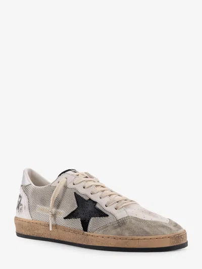 Golden Goose "ball Star" Net Upper Suede Star Laminated Heel Crack Spur Sneakers Shoes In White
