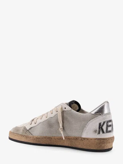 Golden Goose "ball Star" Net Upper Suede Star Laminated Heel Crack Spur Sneakers Shoes In White