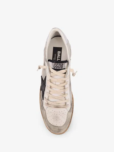 Golden Goose "ball Star" Net Upper Suede Star Laminated Heel Crack Spur Sneakers Shoes In White