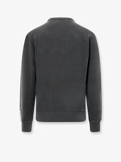 Golden Goose Cotton Sweatshirt With Logo Print In Gray