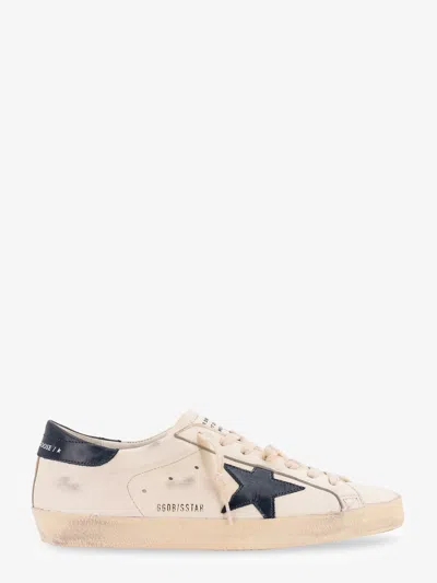 Golden Goose Men 'super-star' White Low Top Sneakers With Embossed Logo And Contrasting Heel Tab In In Neutral