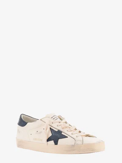 Golden Goose Men 'super-star' White Low Top Sneakers With Embossed Logo And Contrasting Heel Tab In In Neutral