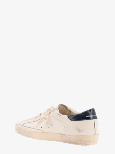 Golden Goose Men 'super-star' White Low Top Sneakers With Embossed Logo And Contrasting Heel Tab In In Neutral