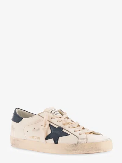 Golden Goose Men 'super-star' White Low Top Sneakers With Embossed Logo And Contrasting Heel Tab In In Neutral