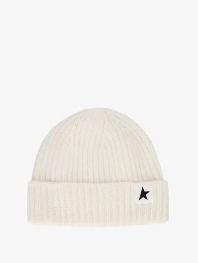 Golden Goose Deluxe Brand Men Wool Beanie Hat In White