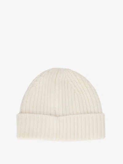 Golden Goose Deluxe Brand Men Wool Beanie Hat In White