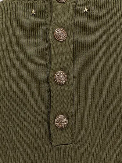 Golden Goose Ottavia Cotton Sweater With Button Detailing In Green