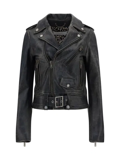 Golden Goose Destiny Slim Leather Jacket In Black