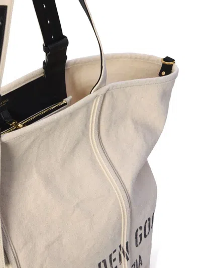 Golden Goose Spacious Beige Handbag With Dual Handles And Adjustable Strap