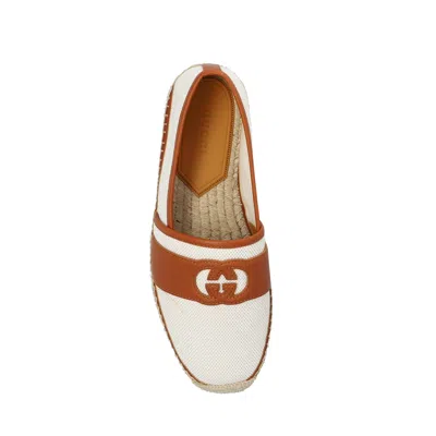 Gucci Beige Cotton And Linen Espadrilles For Men In White