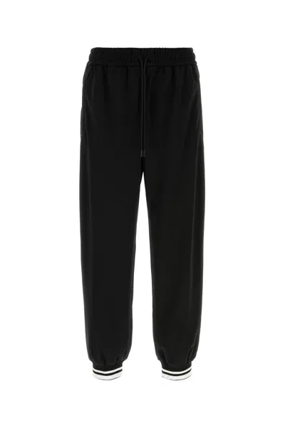 Gucci Web Striped Velvet Jogger Pants In Black