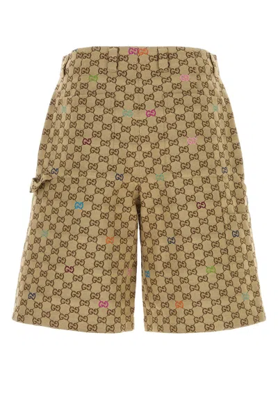 Gucci Gg Fabric Bermuda Shorts In Brown
