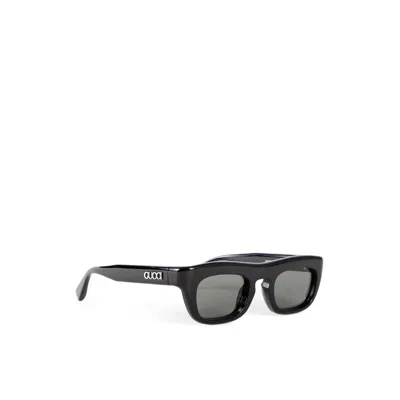 Gucci Rectangular Frame Sunglasses Men In Black