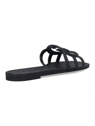 Gucci Women Gg Interlocking Slides In Black