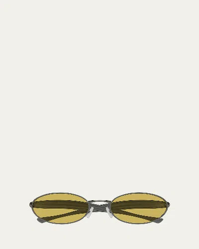 Bottega Veneta Ruthenium-ruthenium-yellow Metal Sunglasses In Yellow