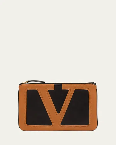 Valentino Viva Superstar Leather Envelope Clutch Bag In Multi