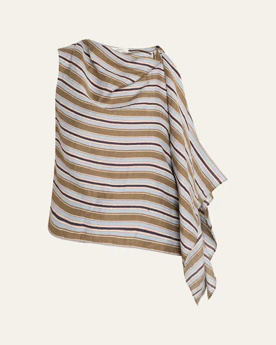 A.l.c . Lota Stripe Side Drape Sleeveless Top