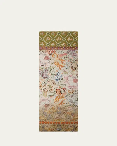 Pierre-louis Mascia Fancy Multi-patterned Silk Twill Scarf