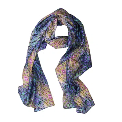 Benni Marine Designs Women's Pink / Purple / Neutrals Silk Cotton Scarf - Mesmerise