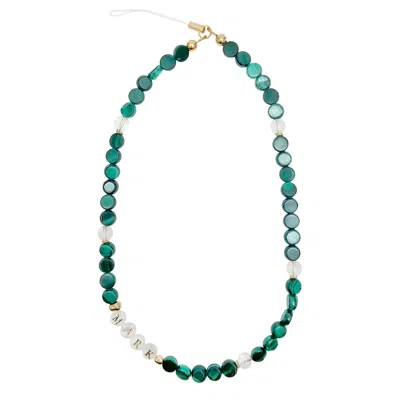 Farra Green Malachite With Customizable Name Phone Strap
