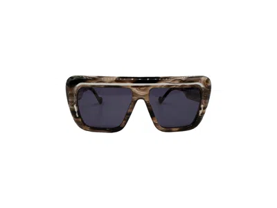 Galfer Eyewear Women's Neutrals / Black / Brown Trajano Sunglasses Elegant Oversized Frame