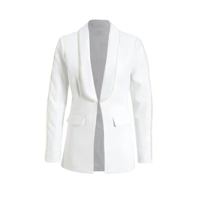Calissy Women's White Hebe Embellished Blazer