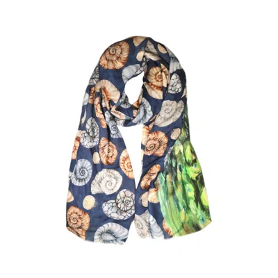 Suki Wang London Women's Aquatic Peacock Wool Wraparound
