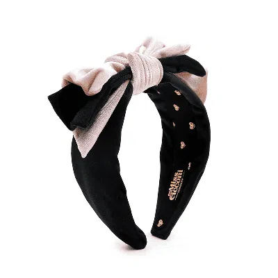 Miss Cicconi Women's Neutrals / Black Olivia - Headband - Blush And Black Velvet