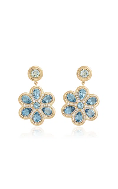 Jamie Wolf 18k Yellow Gold Aquamarine And Diamond Earrings