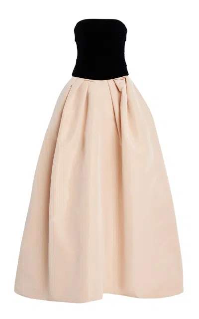 Monique Lhuillier Contrast-panel Silk Gown