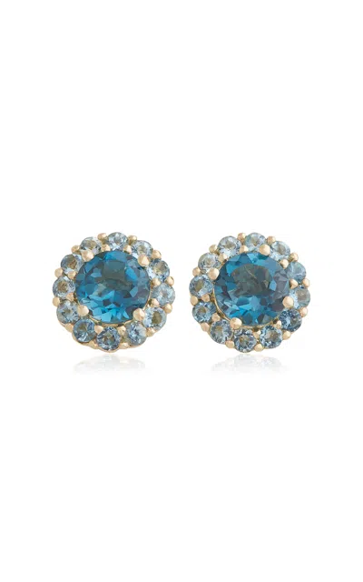 Jamie Wolf 18k Yellow Gold London Blue Topaz And Aquamarine Earrings