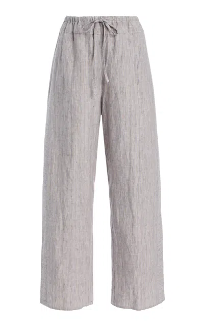 Deiji Studios Double-waist Organic Linen Wide-leg Pants