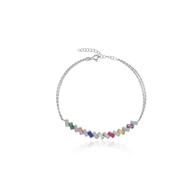 By Eda Dogan Women's Multicolour Deco Spinel Bracelet - Silver