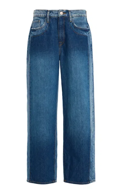 Triarchy Kelly Cropped Mid-rise Straight Leg Jeans In Blue