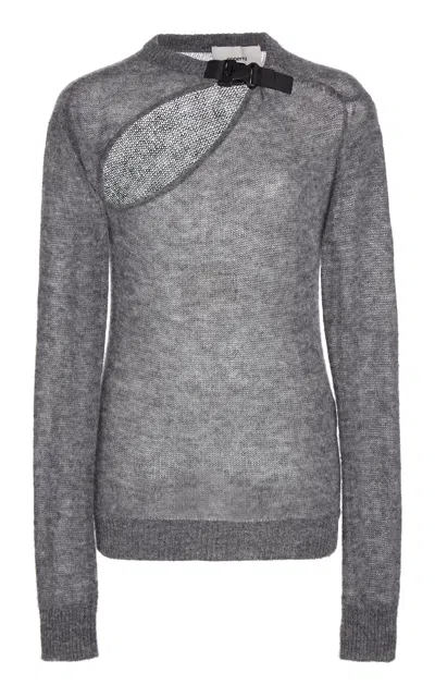Coperni Buckled Cutout Sweater In Gray