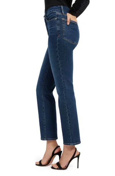 Good American Good Boy Step Hem High Waist Ankle Straight Leg Jeans In Blue