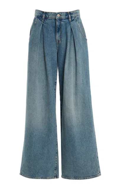 Triarchy Linda Mid-rise Pleated Wide Leg Jeans