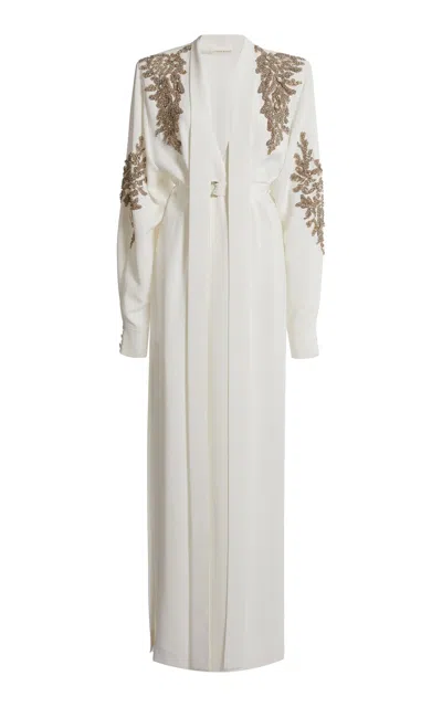 Zuhair Murad Embellished Cady Long Coat