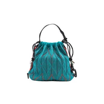 Atacz Women's Blue / Pink / Purple Twist Bag - Turquoise Melange