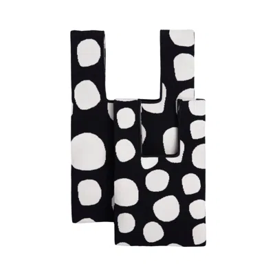 Atacz Women's Black / White Bazzer Tote Black Polka Dots M