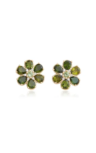 Jamie Wolf 18k Yellow Gold Green Tourmaline Earrings