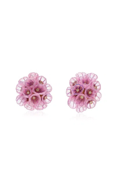 Silvia Furmanovich Horse Mane 18k Yellow Gold Floral Earrings