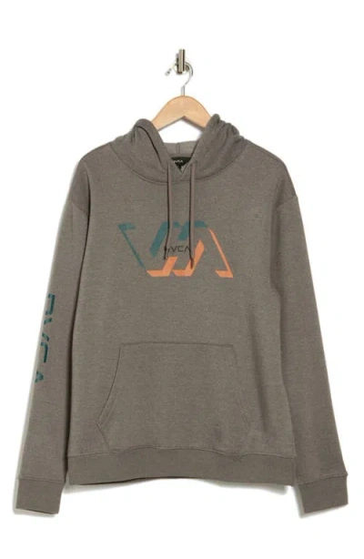 Rvca Oliver Graphic Print Hoodie In Gray