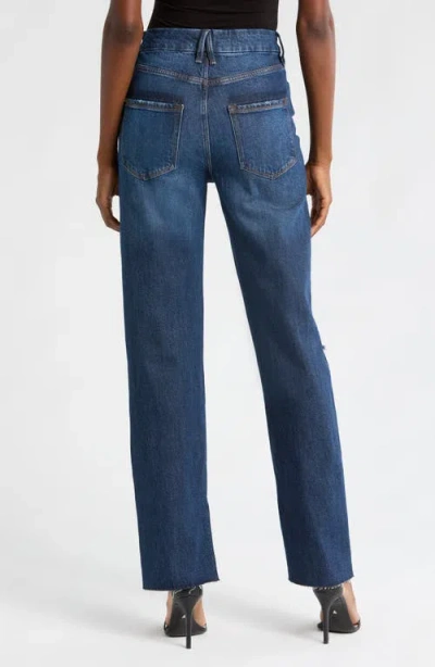 Good American Good Boy Split Hem High Waist Straight Leg Jeans