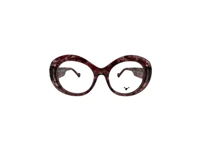 Galfer Eyewear Women's Black / Brown / Pink Venus Eyeglasses Minimalistic Retro Round Frame