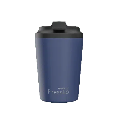 Fressko Blue , Bino Reusable Coffee Cup, Ceramic, Denim