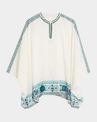 Johnny Was Xanthi Floral & Geometric-embroidered Poncho