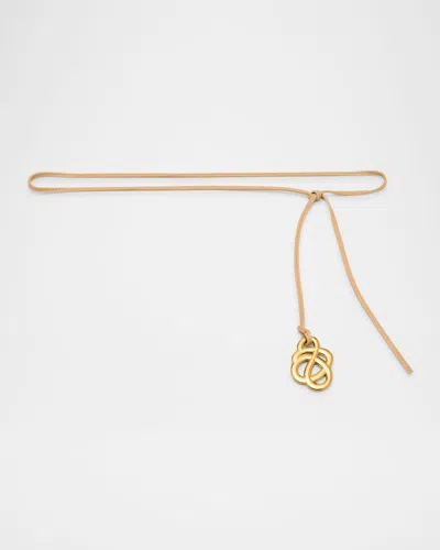 By Malene Birger Sallon Embellished Leather Self-tie Belt