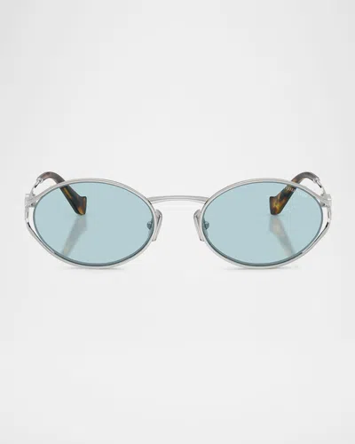 Miu Miu Mu 52ys Metal Oval Sunglasses