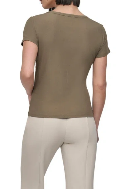 Dkny Twist Neck Rib T-shirt